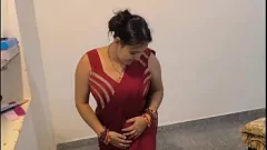 Play Skinny Housewife's First Porn Experience: Non-Stop Dick in Red Saree