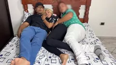 Play Skinny Latina GF in Jeans Gets Anal Training from Best Friend