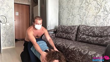Play Brunette Blowjob and Pussy Fucking after Training - Cum in Mouth